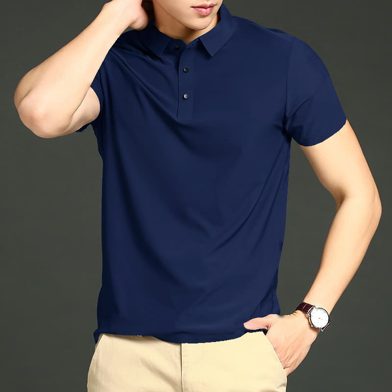 MEN'S IMPORTED BLUE SEAMLESS4 WAY LYCRA SHIRT