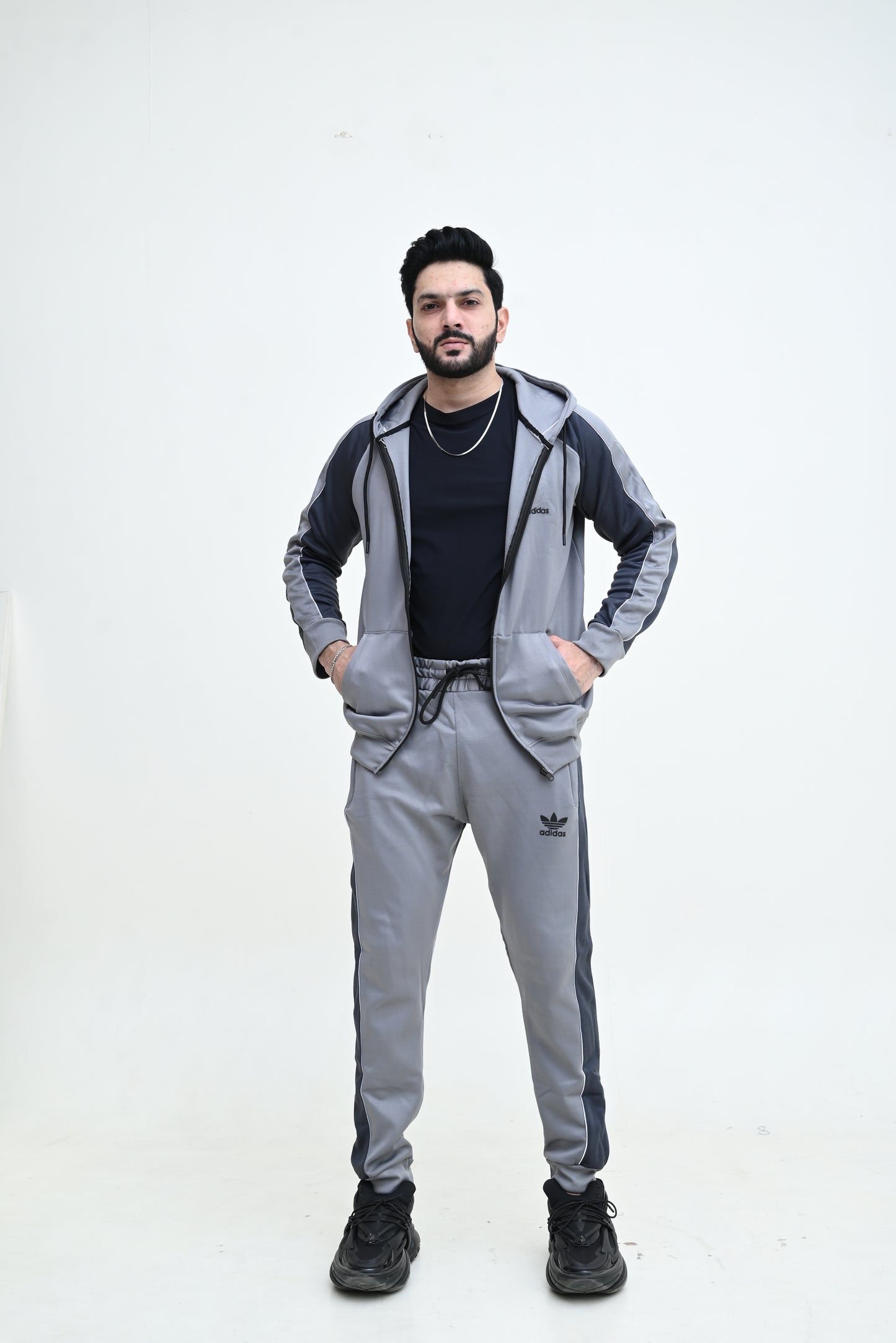 ADIDS UNISEX LIGHT & DARK GREY PANAL TRACKSUIT SW#T04