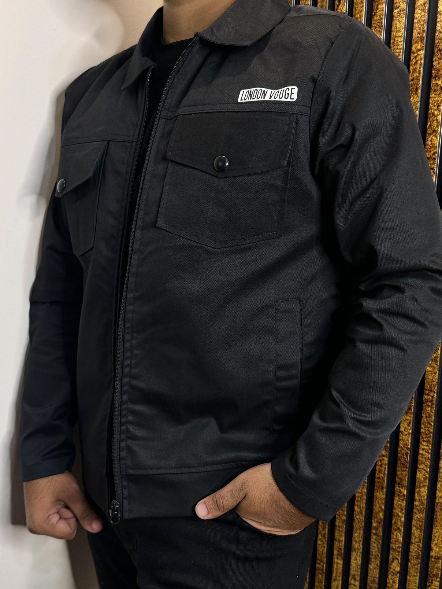 Premium Jet Black Full Sleeves Cotton Jeans Jacket