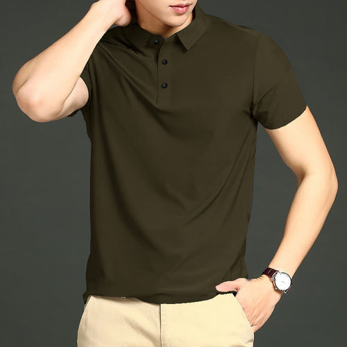 MEN'S LV  IMPORTED OLIVE GREEN SEAMLESS 4 WAY LYCRA SHIRT