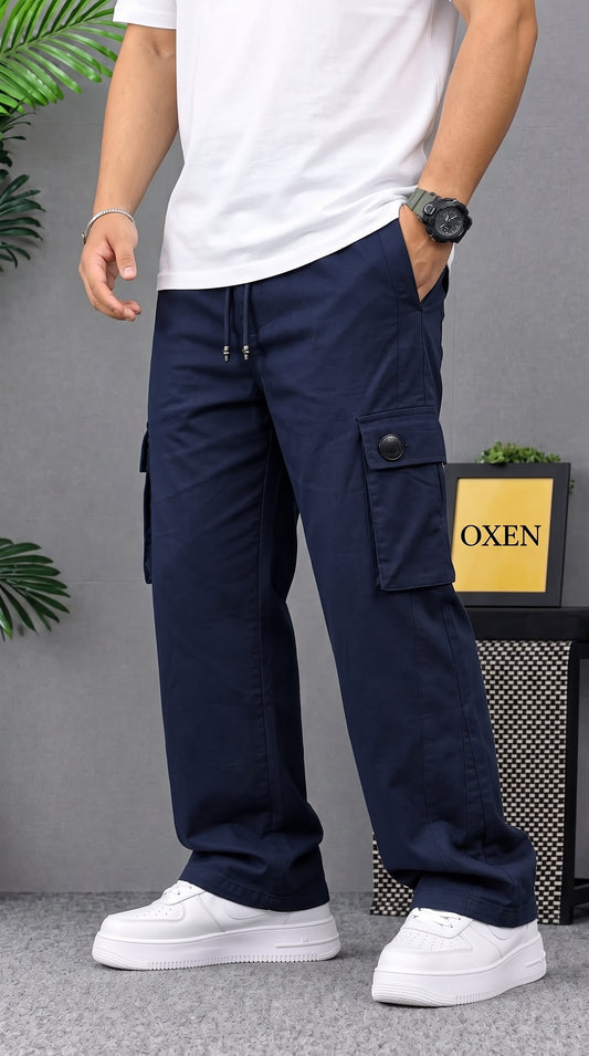 Stylish Premium Navy 6 Pocket Cargo Trouser
