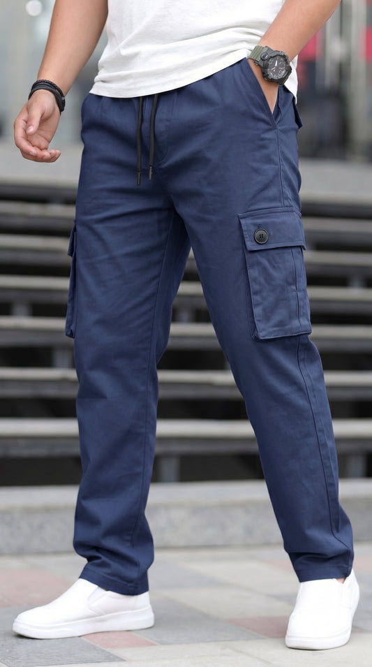 Stylish Premium Navy 6 Pocket Cargo Trouser