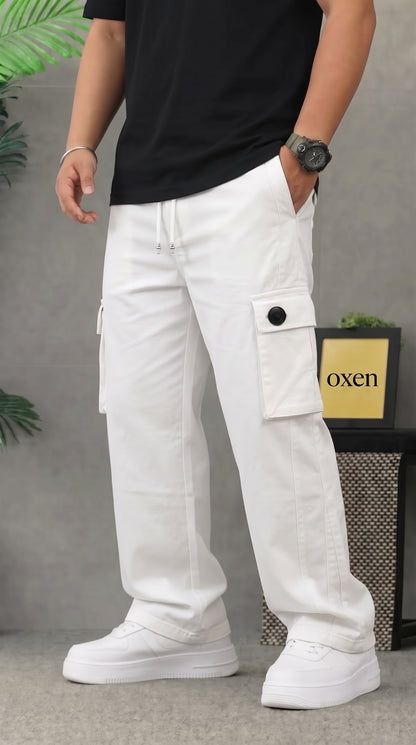 Stylish Premium OFF White 6 Pocket Cargo Trouser