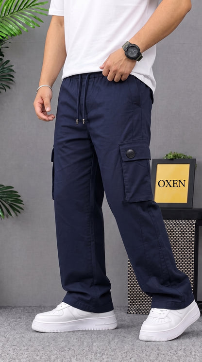 Stylish Premium Navy 6 Pocket Cargo Trouser