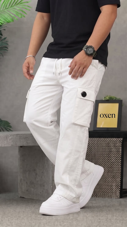 Stylish Premium OFF White 6 Pocket Cargo Trouser