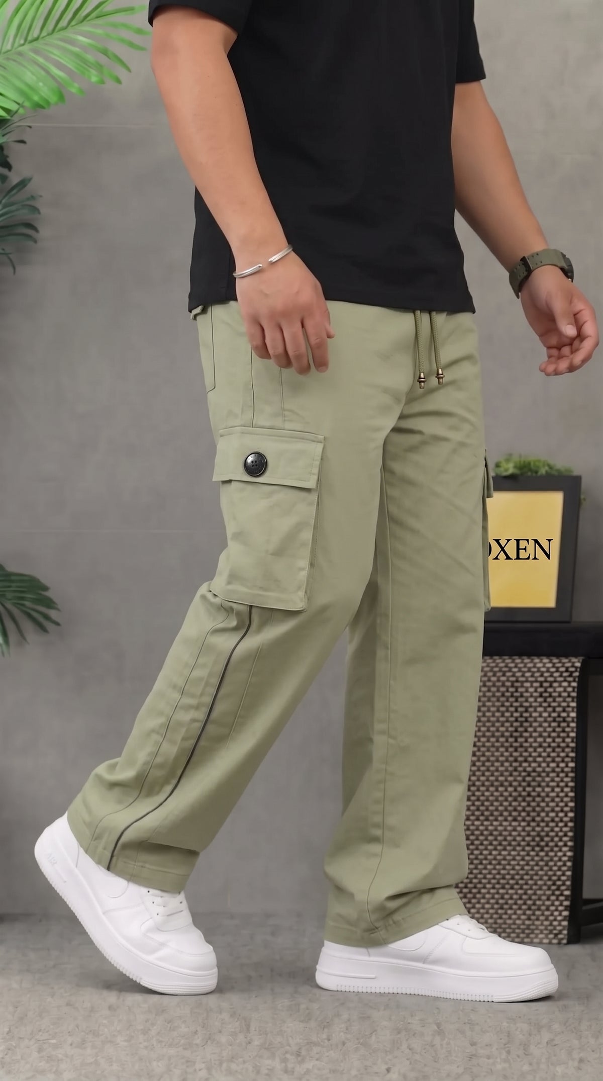 Stylish Premium Sea Green 6 Pocket Cargo Trouser