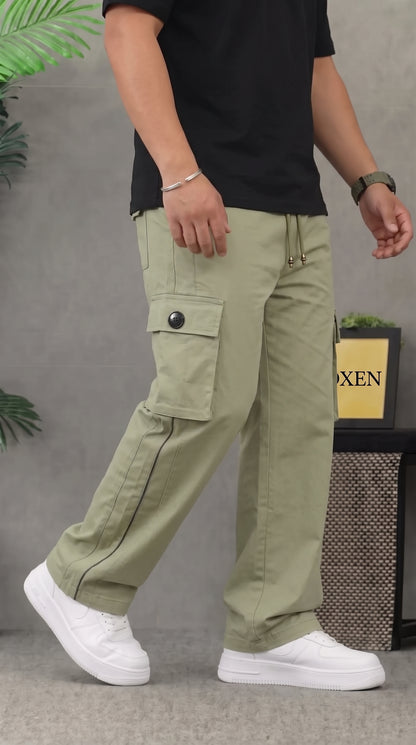 Stylish Premium Sea Green 6 Pocket Cargo Trouser