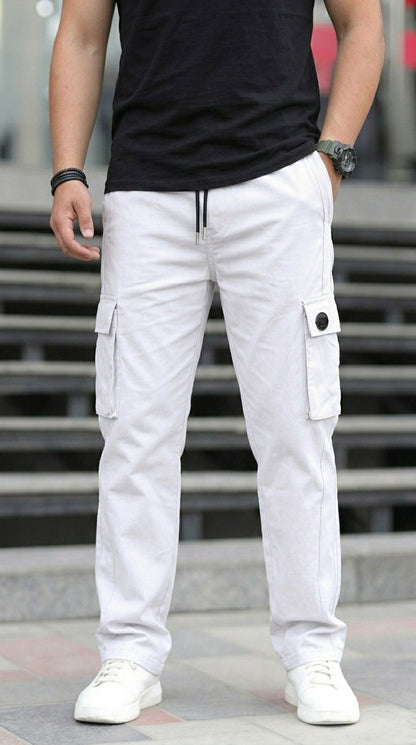 Stylish Premium OFF White 6 Pocket Cargo Trouser