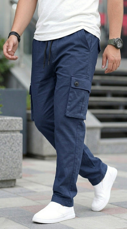 Stylish Premium Navy 6 Pocket Cargo Trouser