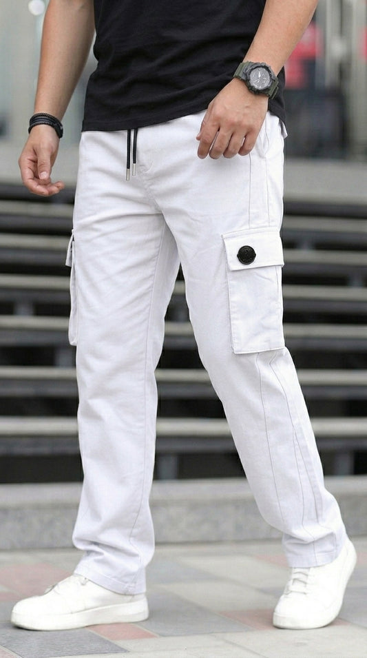 Stylish Premium OFF White 6 Pocket Cargo Trouser