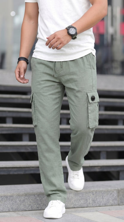 Stylish Premium Sea Green 6 Pocket Cargo Trouser
