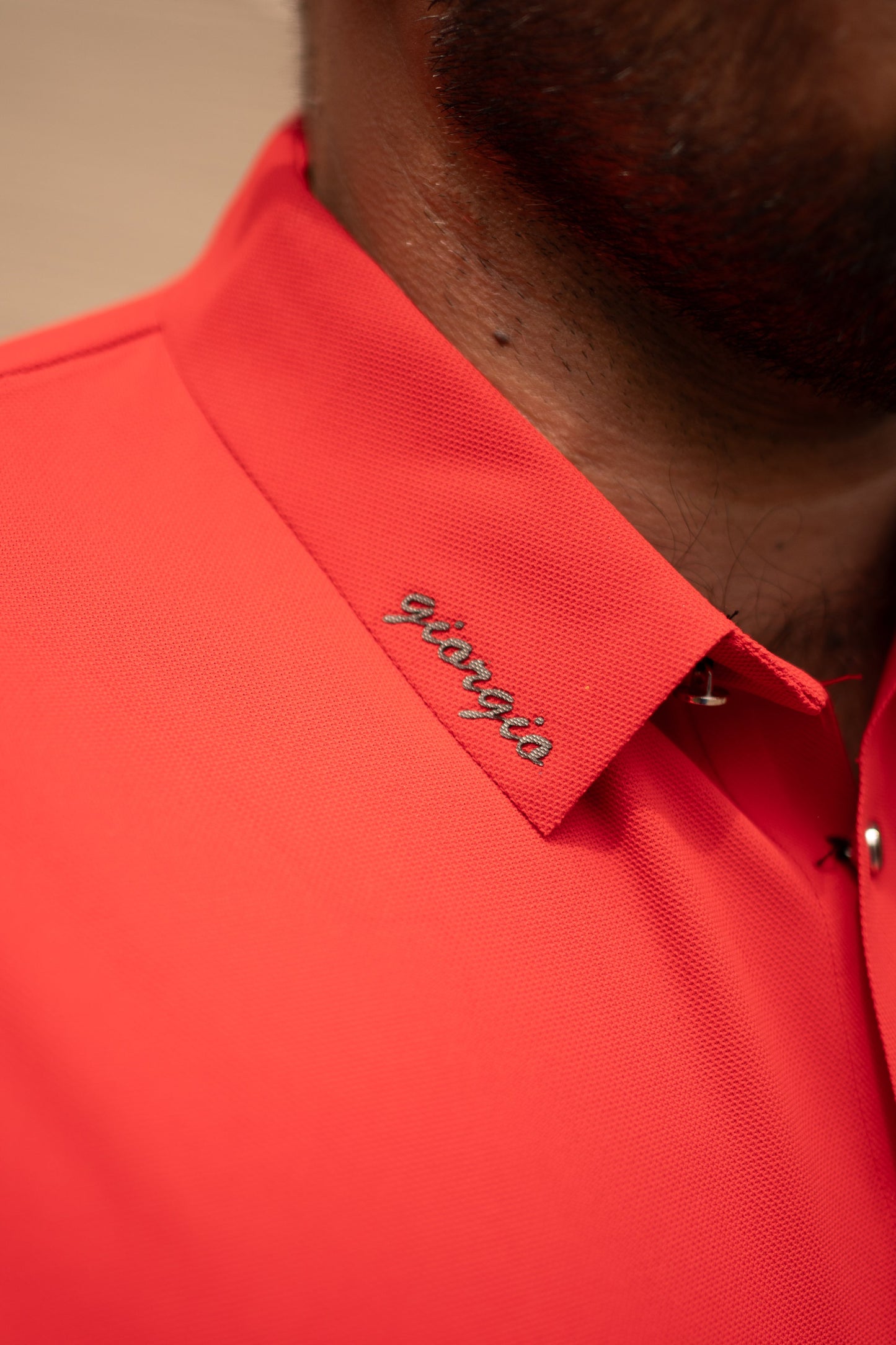 ITALIAN TEXTURED STITCHLESS POLO SHIRT LVPS-05 ACTIVE RED