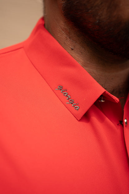 ITALIAN TEXTURED STITCHLESS POLO SHIRT LVPS-05 ACTIVE RED