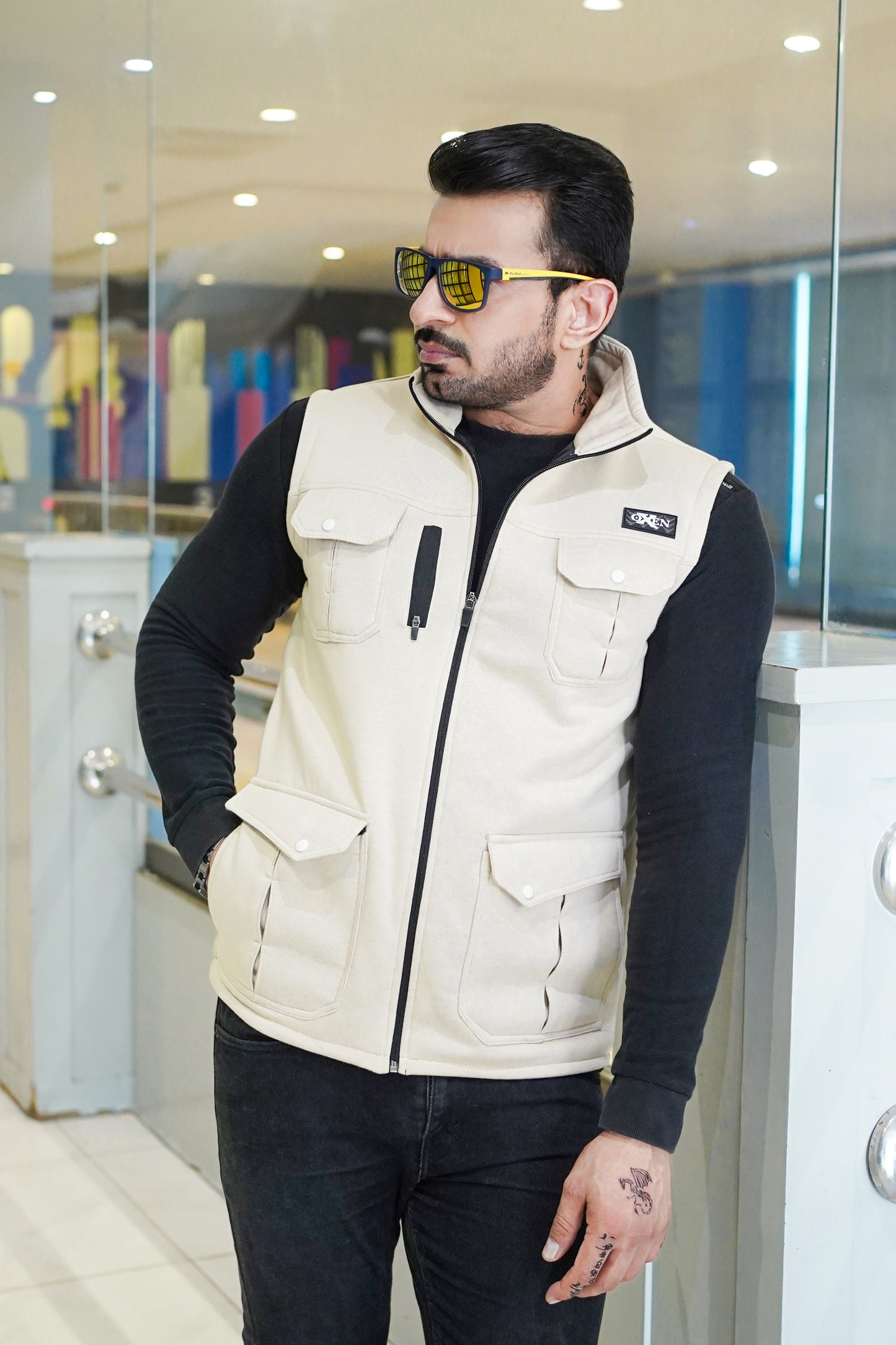 Premium Cotton Fleece Four Pocket sleeveless Jacket Skin JKT # 04