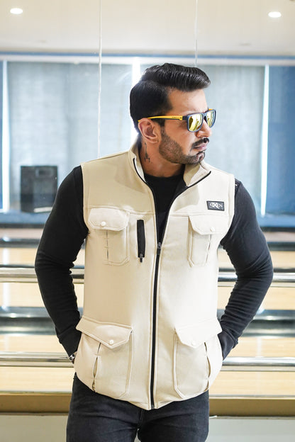 Premium Cotton Fleece Four Pocket sleeveless Jacket Skin JKT # 04