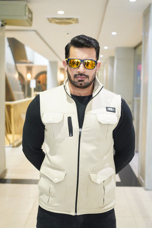 Premium Cotton Fleece Four Pocket sleeveless Jacket Skin JKT # 04