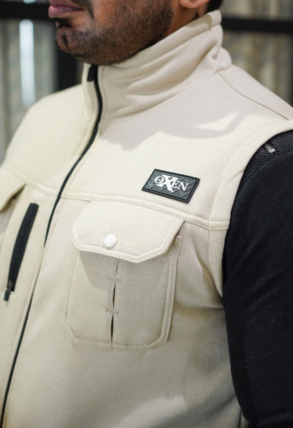 Premium Cotton Fleece Four Pocket sleeveless Jacket Skin JKT # 04