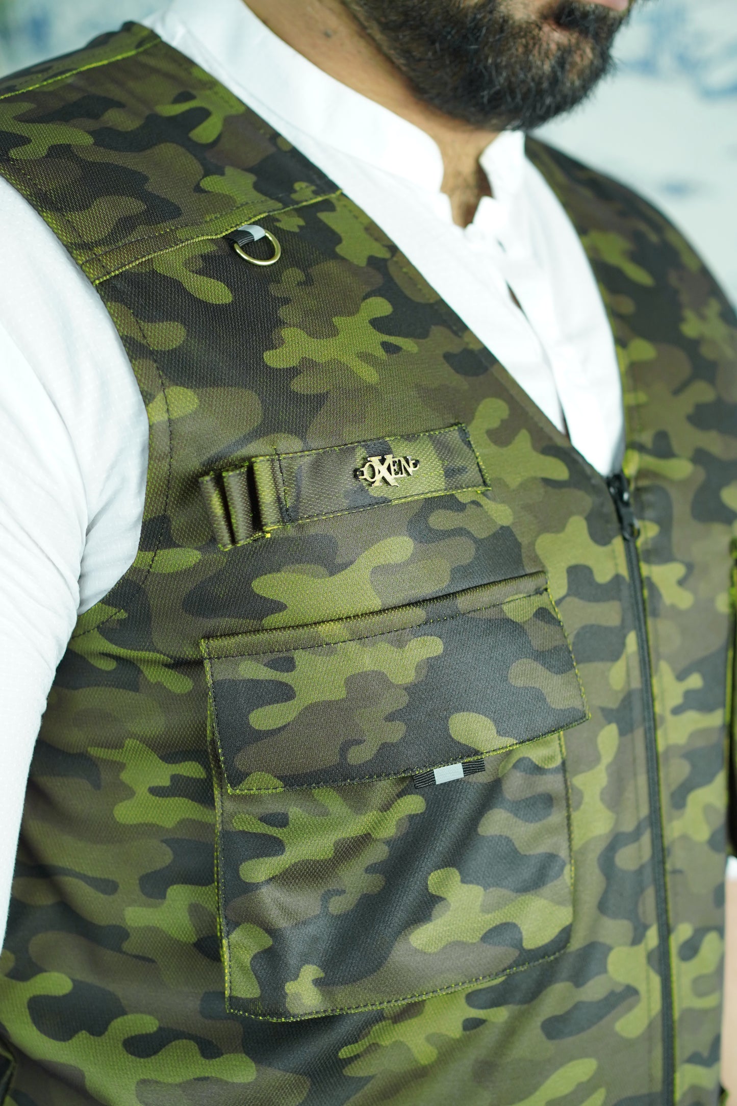 Premium Italian Textured fabrics Army Green Camouflage  Sidu Four Pocket Jacket SDJkt-21