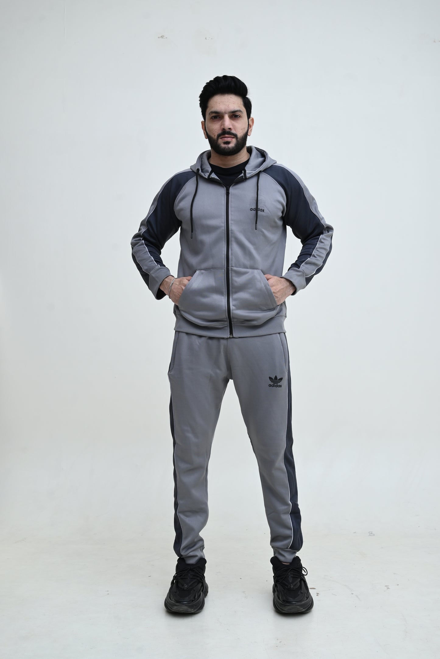 ADIDS UNISEX LIGHT & DARK GREY PANAL TRACKSUIT SW#T04