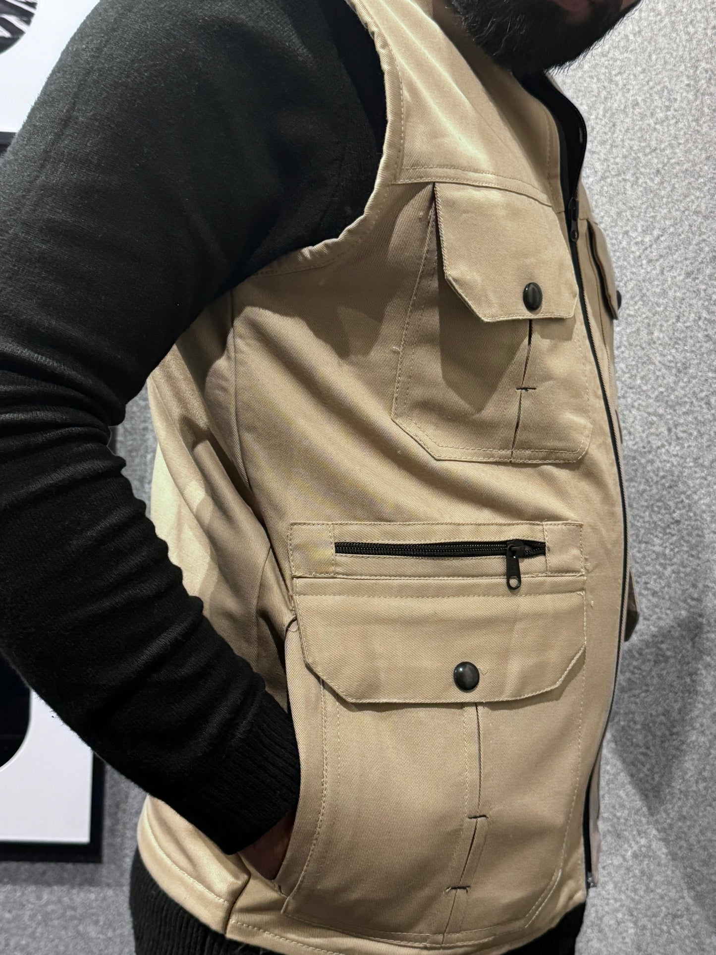 LV Men's  Premium Cotton Jeans Sleeveless Skin Stylish Jacket LV#TJJ04