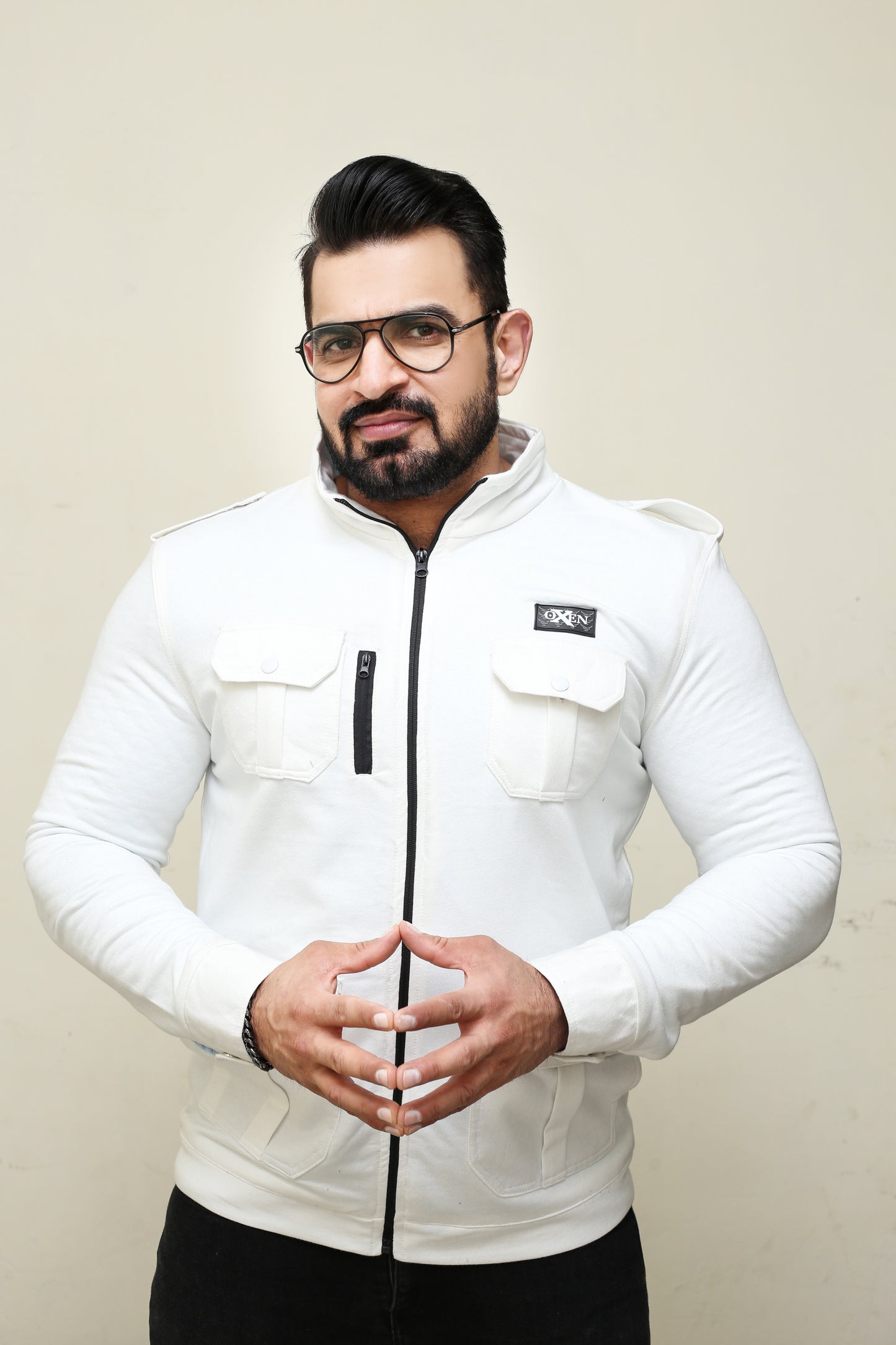 Premium Four Pocket Full Sleeve  White Jacket # 07