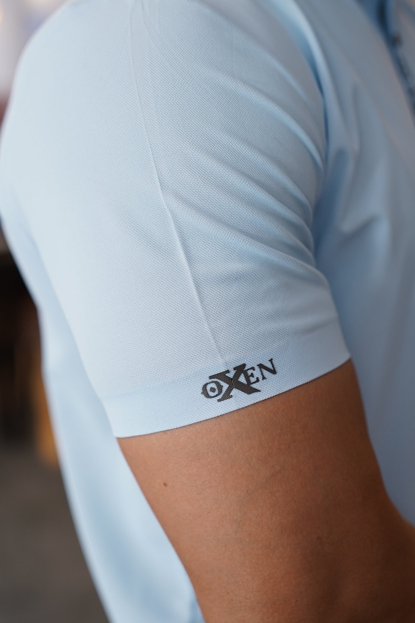 Italian textured seam less Polo Shirts OXT # 12 Sky