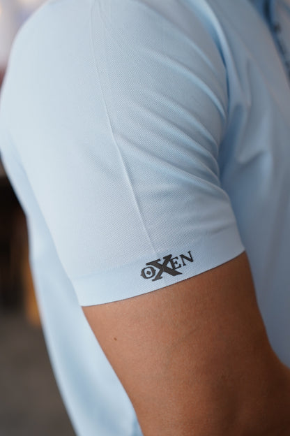 Italian textured seam less Polo Shirts OXT # 12 Sky