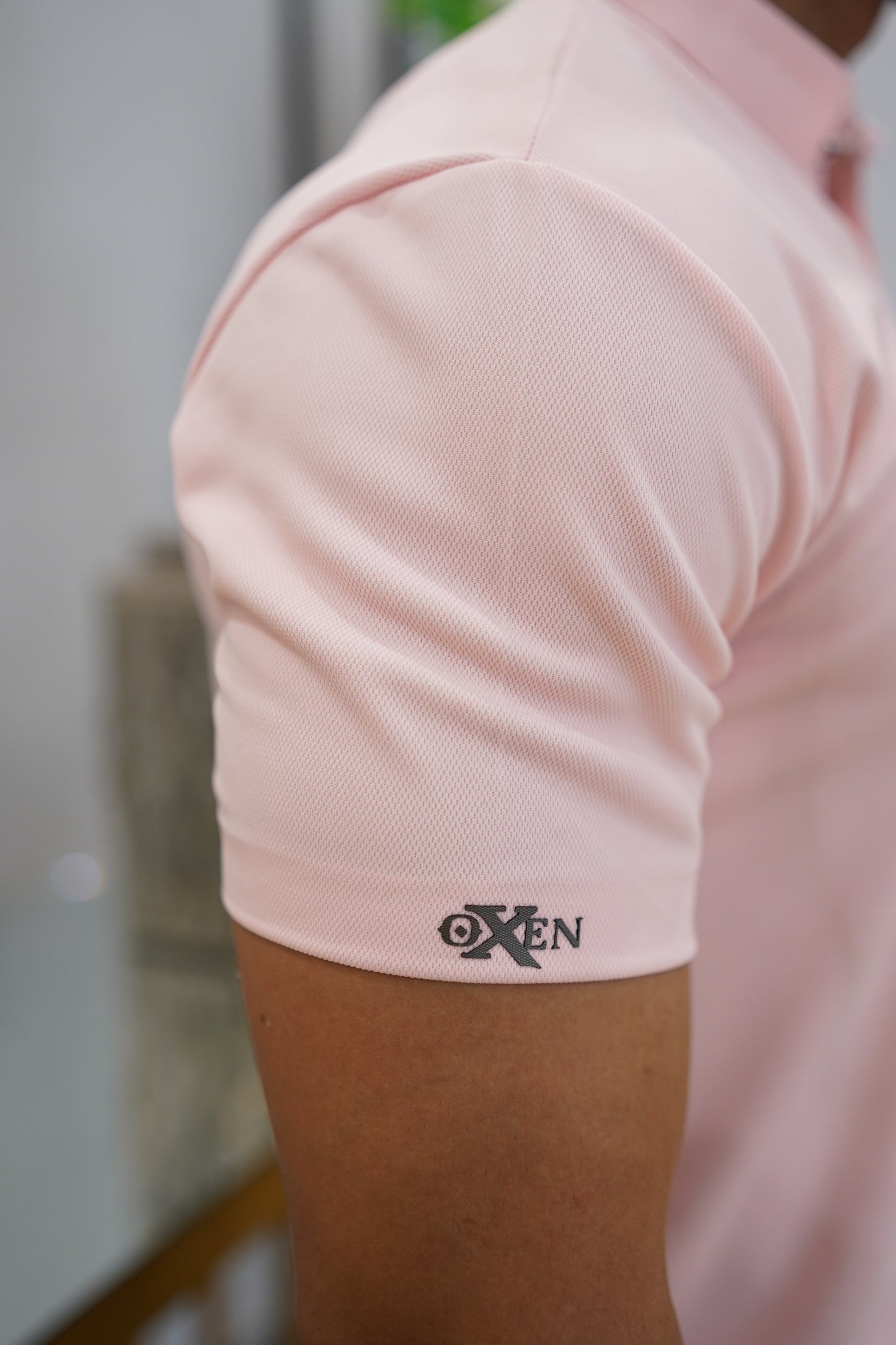 Italian textured seam less Polo Shirts OXT # 01 Peach