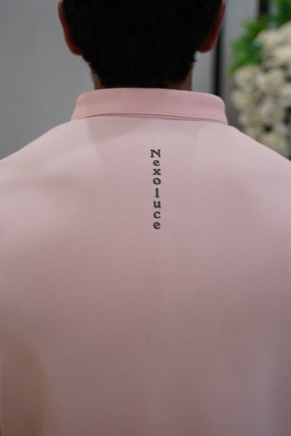 Italian textured seam less Polo Shirts OXT # 01 Peach