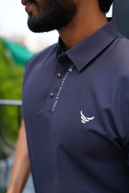 Italian textured seam less Polo Shirts OXT # 10 Grey