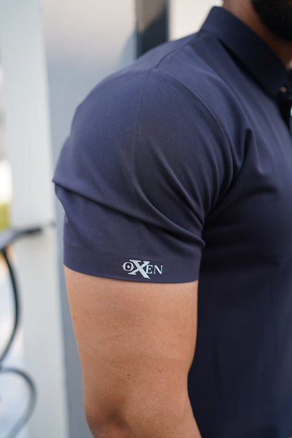 Italian textured seam less Polo Shirts OXT # 10 Grey