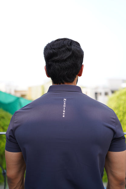 Italian textured seam less Polo Shirts OXT # 10 Grey