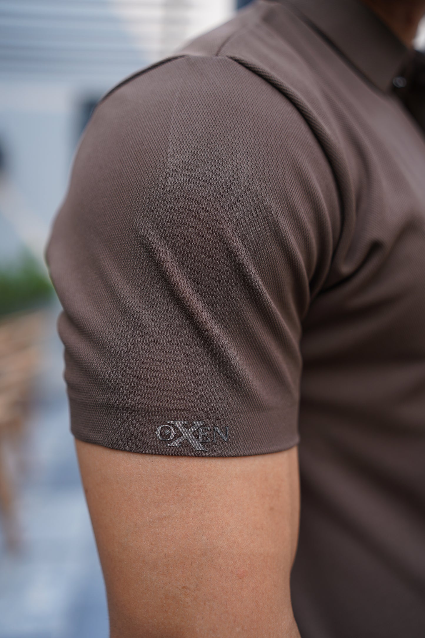 Italian textured seam less Polo Shirts OXT # 04 Brown