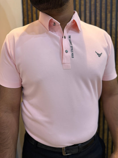 Italian textured seam less Polo Shirts OXT # 01 Peach