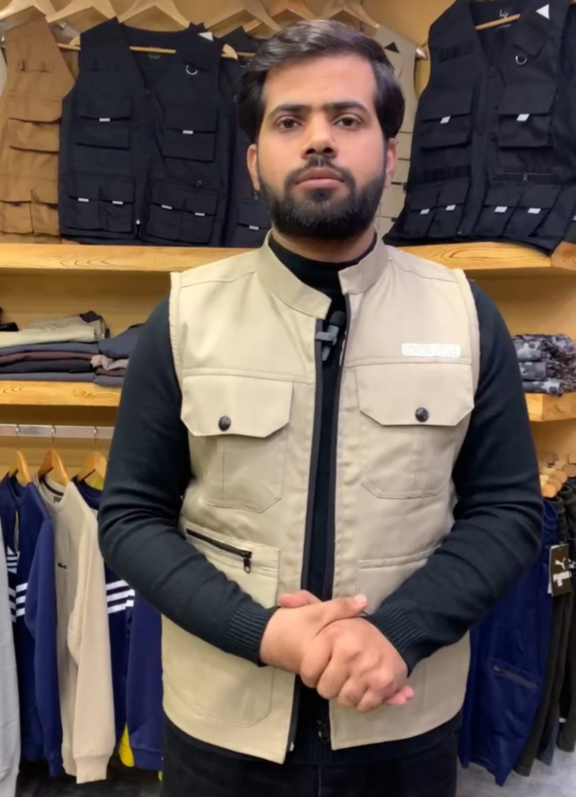 LV Men's  Premium Cotton Jeans Sleeveless Skin Stylish Jacket LV#TJJ04