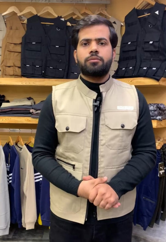 LV Men's  Premium Cotton Jeans Sleeveless Skin Stylish Jacket LV#TJJ04