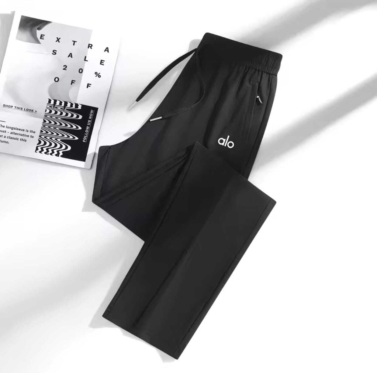 Super Spandex Nylon Four-way Stretchable Black Imported Trouser For Men A-L-O