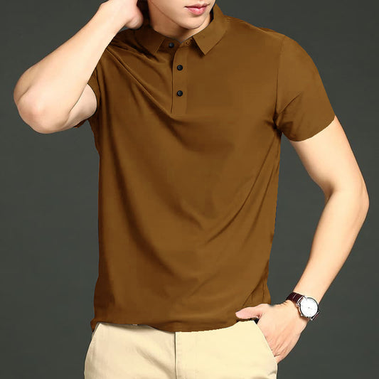 MEN'S LV  IMPORTED CARAMEL SEAMLESS 4 WAY LYCRA SHIRT-12