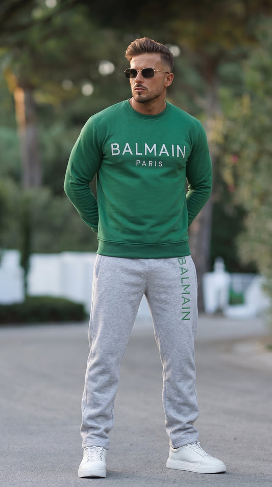 Blmn Pris Elite Green Imported Cotton Fleece Tracksuit