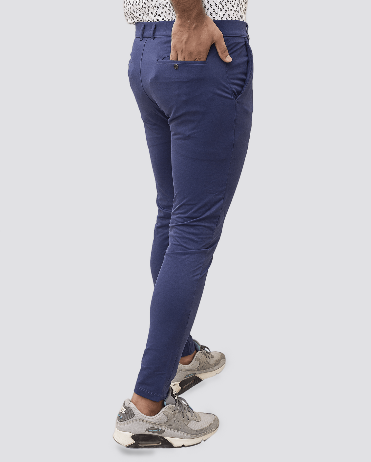 Oxen Super Stretchy Slim Fit Lycra Pent For Men-Navy Blue-SW#0P2