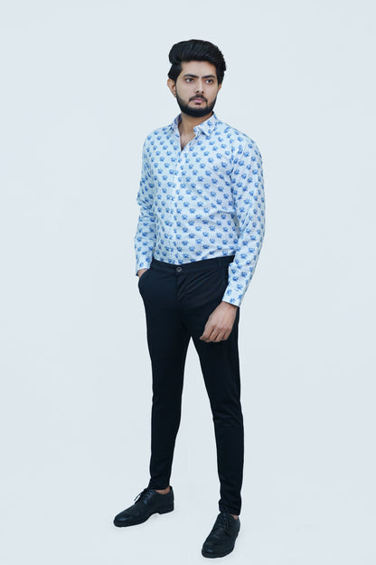 Oxen NexoLuce Men's Printed Casual Shirt strio-SW#018